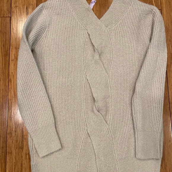 New Alyssa Braided Back sweater sz S Taupe - Picture 2 of 7